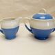 Vintage Ceranord coffee service pot coffee maker sugar bowl blue white
