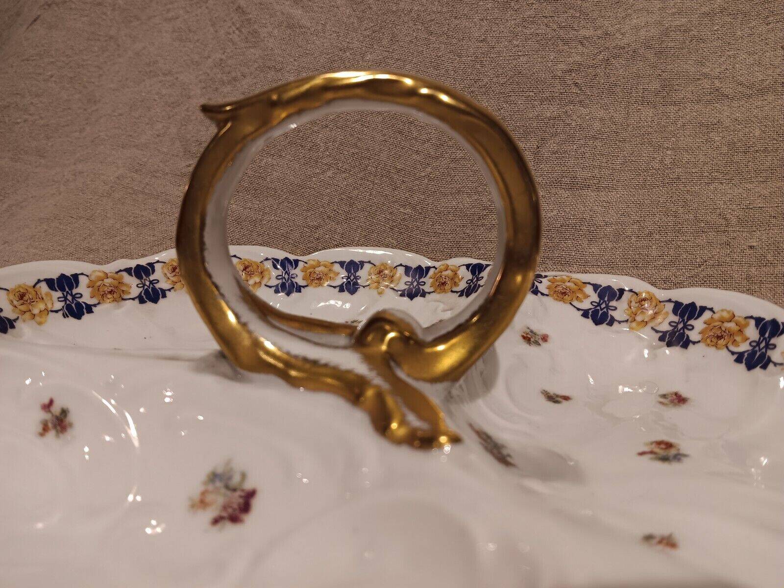 Beggar servant in Limoges JC porcelain floral decoration with roses