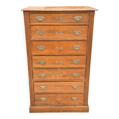 semainier de style Louis XVI / Directoire en pitchpin, fabriqué entre 1880