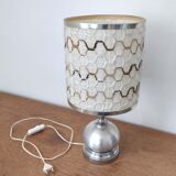 Lampe seventies aluminium brossé et laine