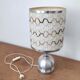 Seventies lamp brushed aluminum and wool
