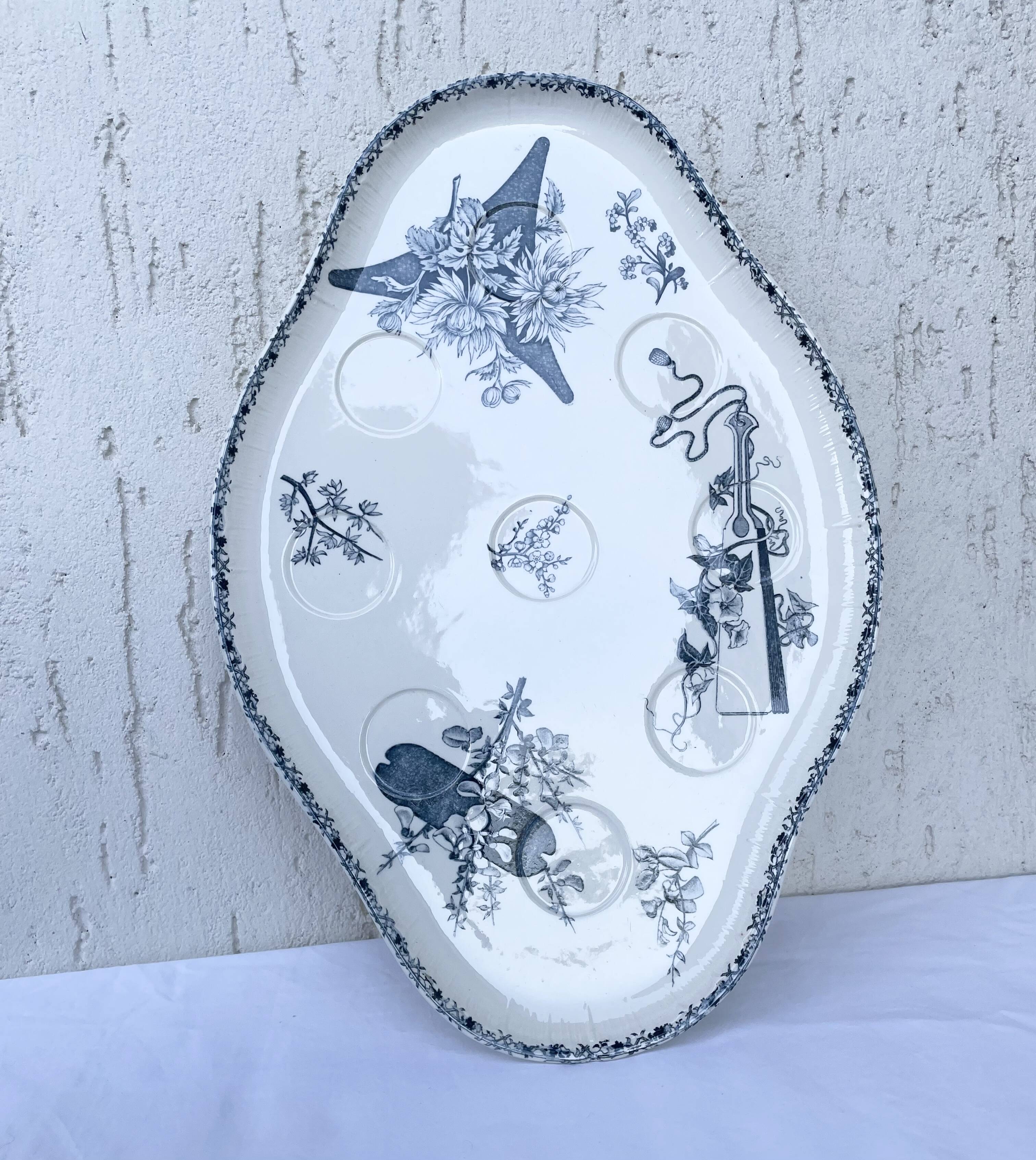 Old earthenware egg dish – Émile Bourgeois, late 19th century