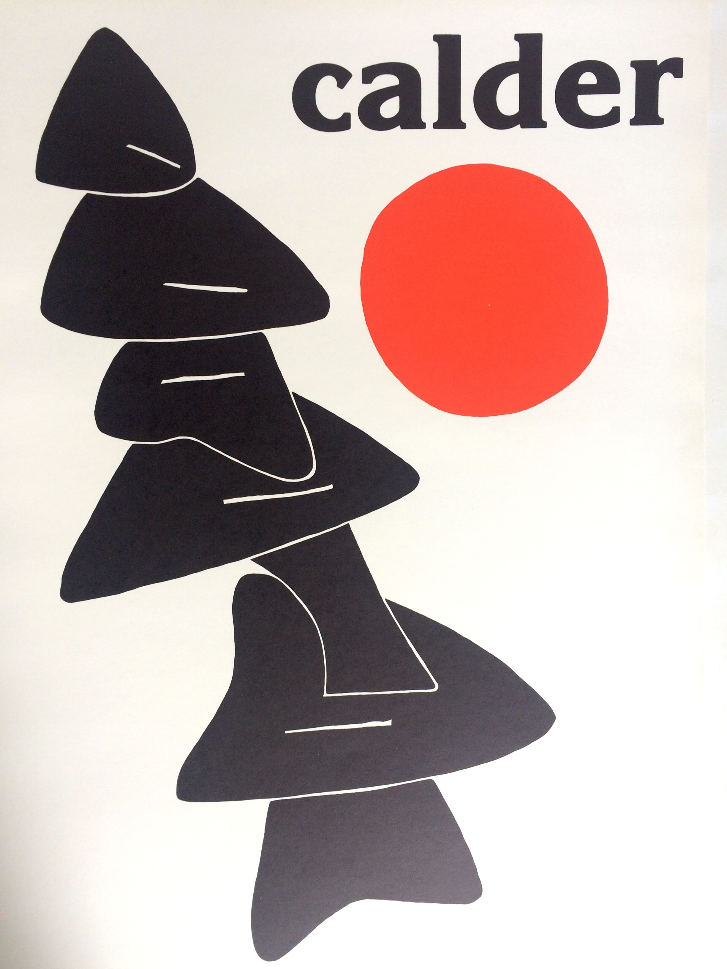 Calder, stabile noir et soleil rouge, 1976. affiche réalisée en lithographie originale