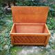 Chest in wood and rattan braided 1960's