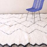 Beni Ouarain White Diamond Rug - 348 x 249 cm