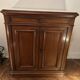 Antique wood-panelled sideboard with white marble top – Circa 1880
