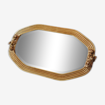 Art Deco mirror 30s in gilded wood 70x41cm