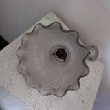 Applique ancienne verre laiton porcelaine