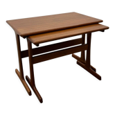 Midcentury Danish nest of 2 side tables in teak by Kai Kristiansen for Vildbjerg
