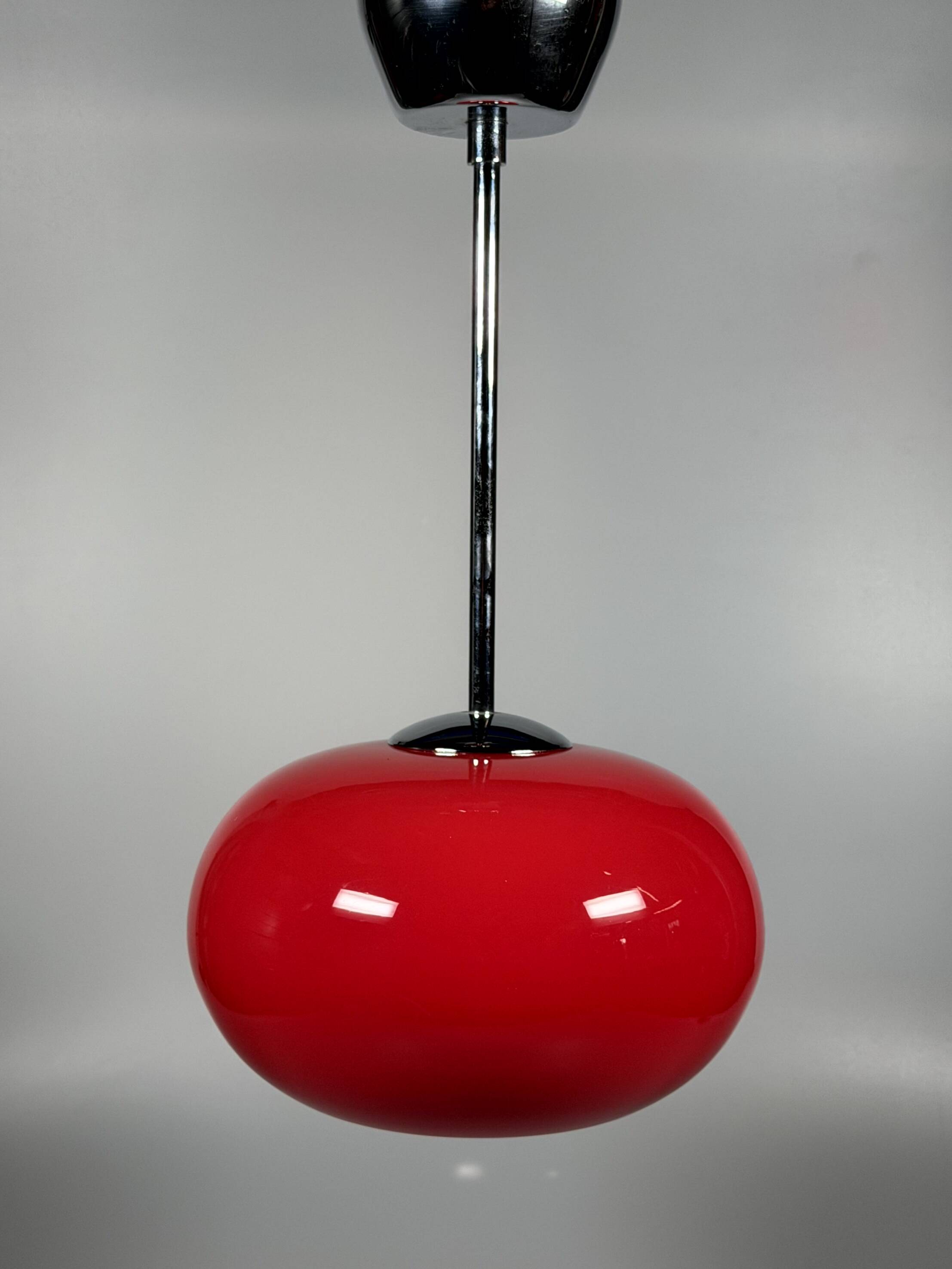 1960s 1970s Pendant Light Glass Ceiling Lamp Space Age Design