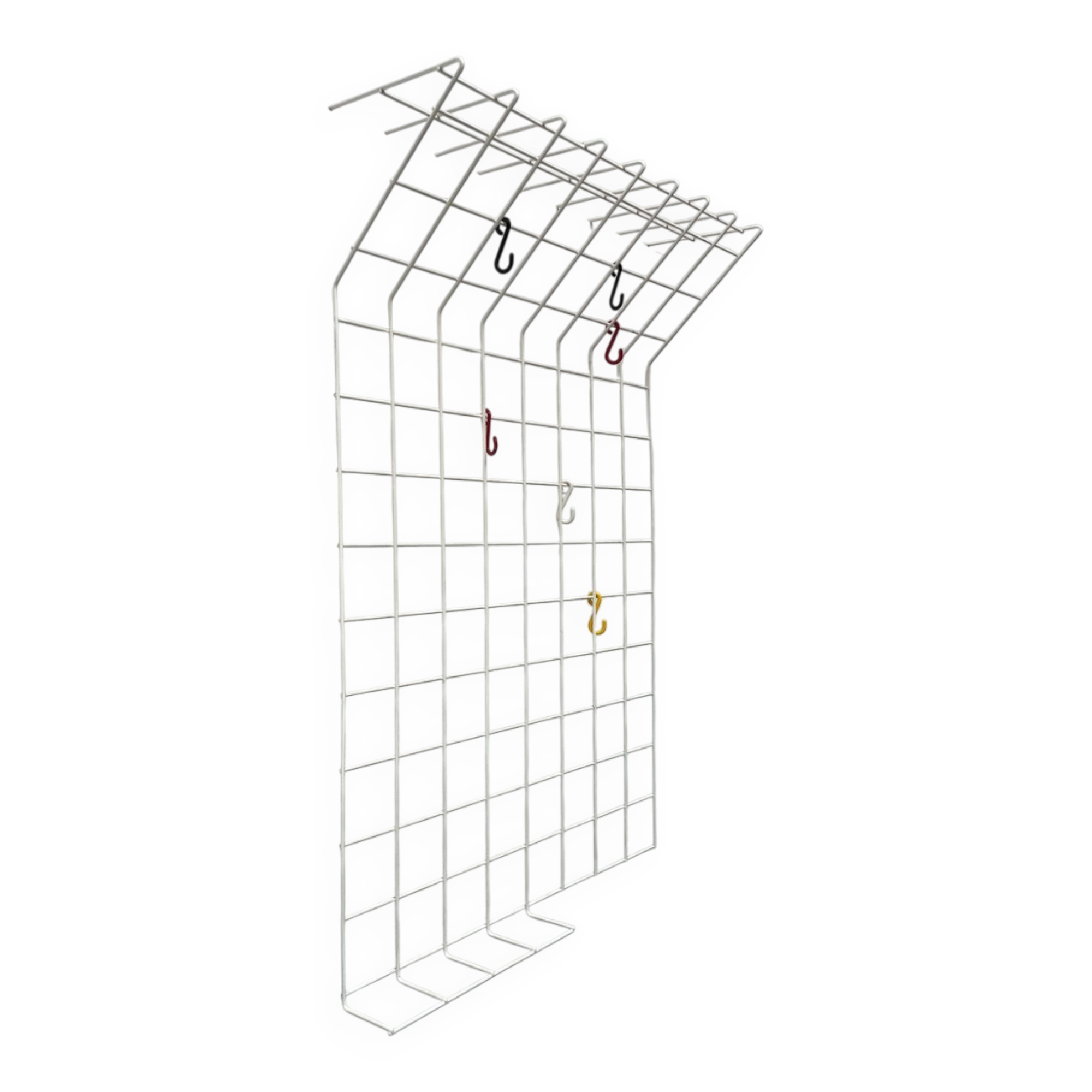 White minimalist string coat rack, modern mid-century, 1960s.