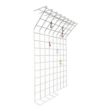 White minimalist string coat rack, modern mid-century, 1960s.