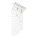 White minimalist string coat rack, modern mid-century, 1960s.