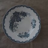 Old faience plate old St Amand decoration Daisy blue flowers