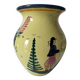 Quimper Henriot Vase – Rare mixed decoration (D.301 + monochrome) on a yellow background
