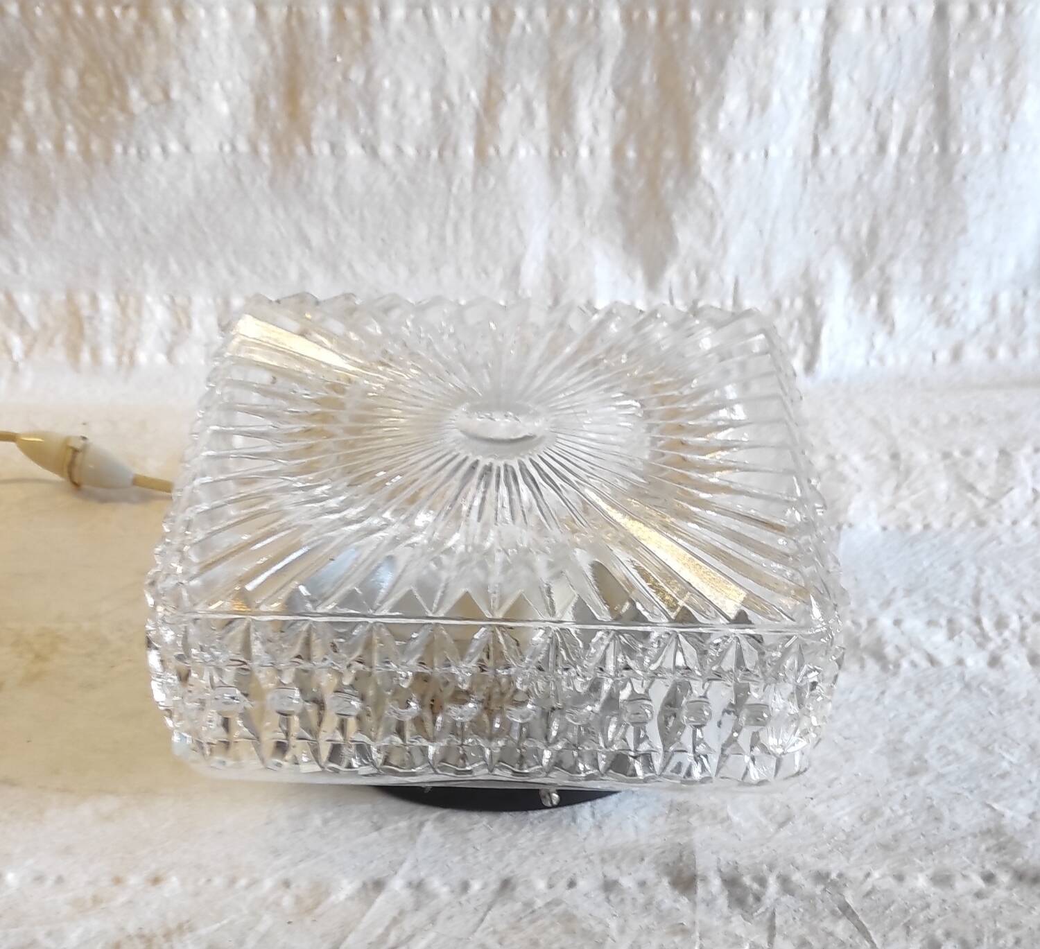 Vintage glass ceiling light - mid 20th century