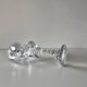 Brutalist double candle holder in ice glass Pukeberg Sweden – 1970