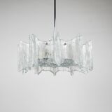 Frosted glass star chandelier J.T. Kalmar Vienna, Austria, 1960s