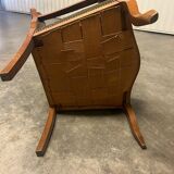 Authentique fauteuil Voltaire Louis-Philippe en noyer massif