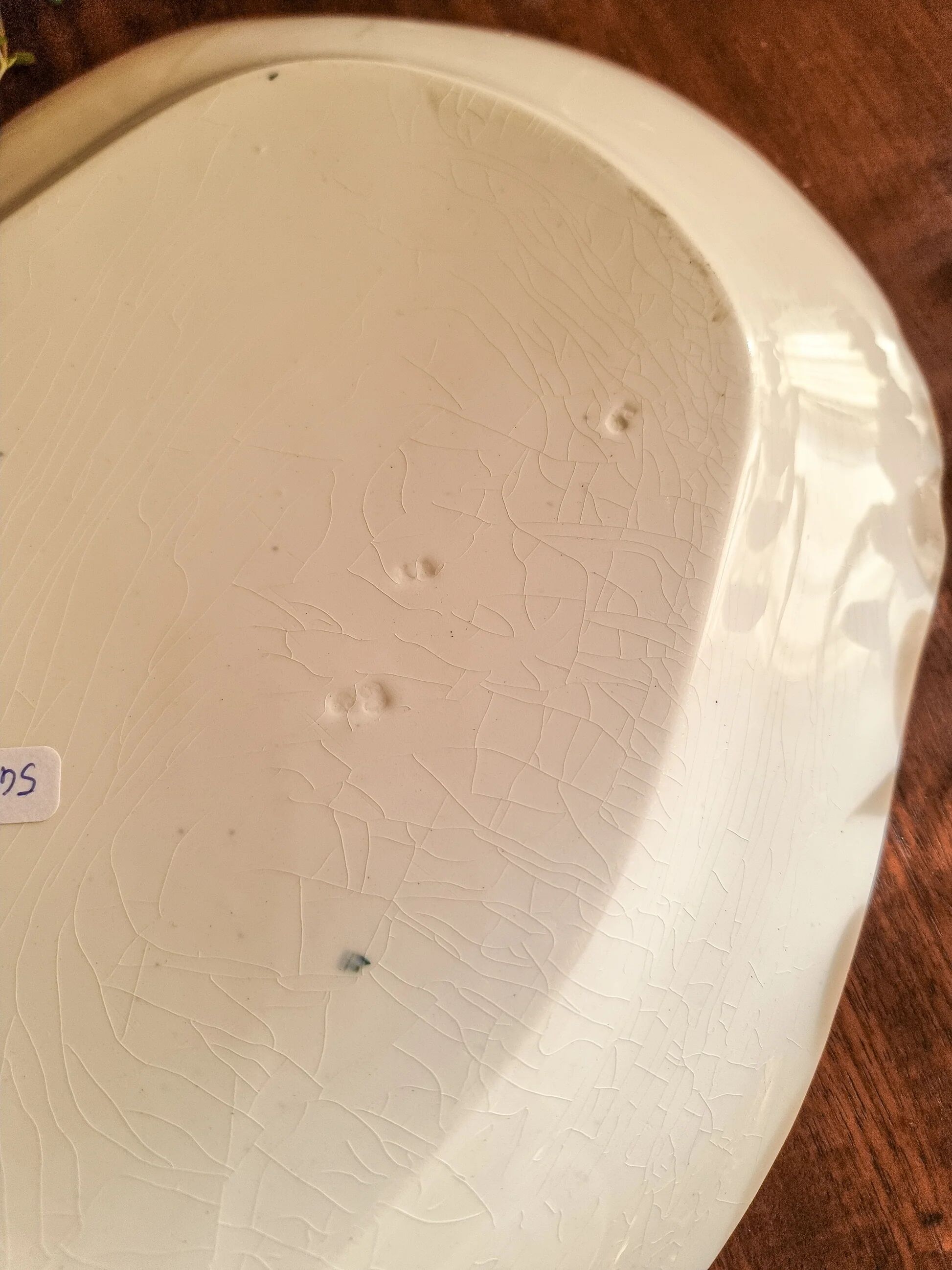 Rectangular plate in semi-porcelain