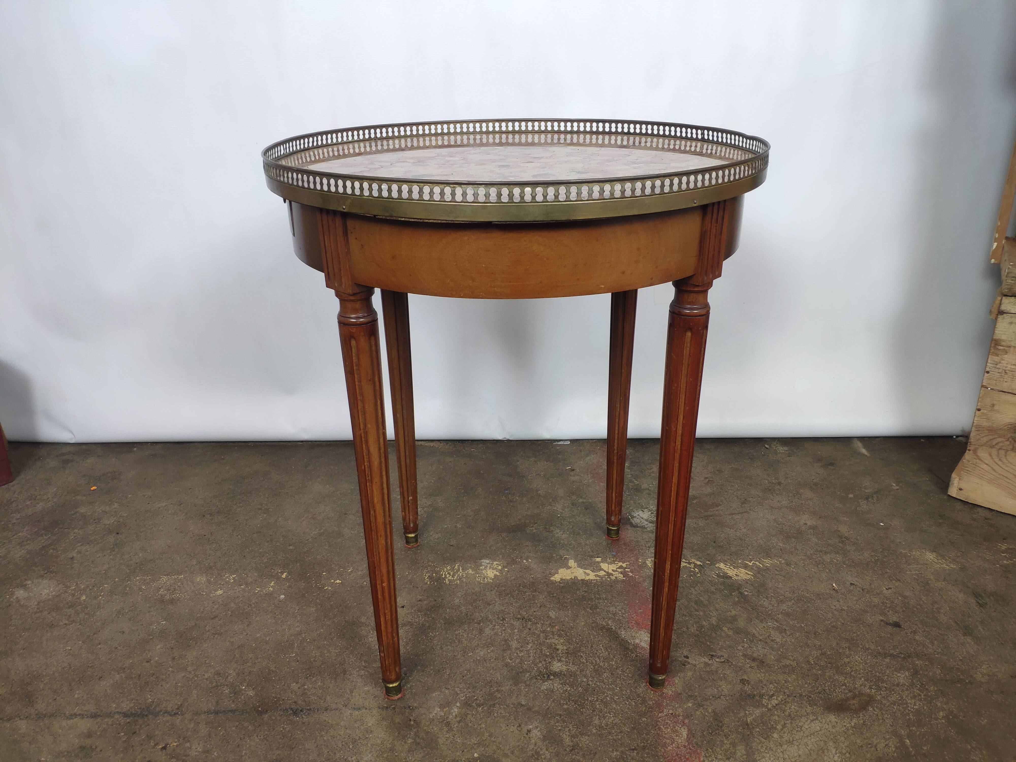Table bouillotte style Louis XVI marbre