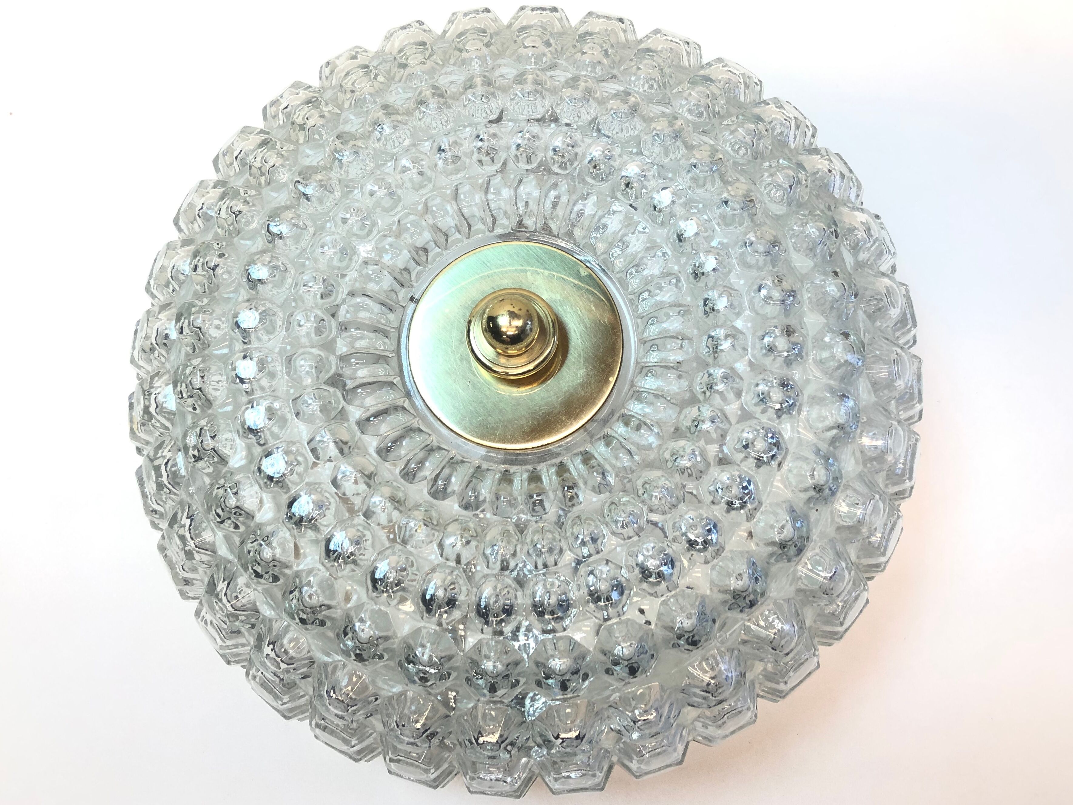 Limburg glass & brass ceiling light by Helena Tynell