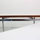 White Nesting Table Set with chrome frame and wood detail, 1970s