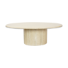 Table basse ovale en travertin design italien des années 70
