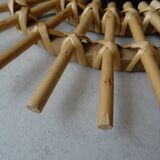 Vintage sun rattan mirror