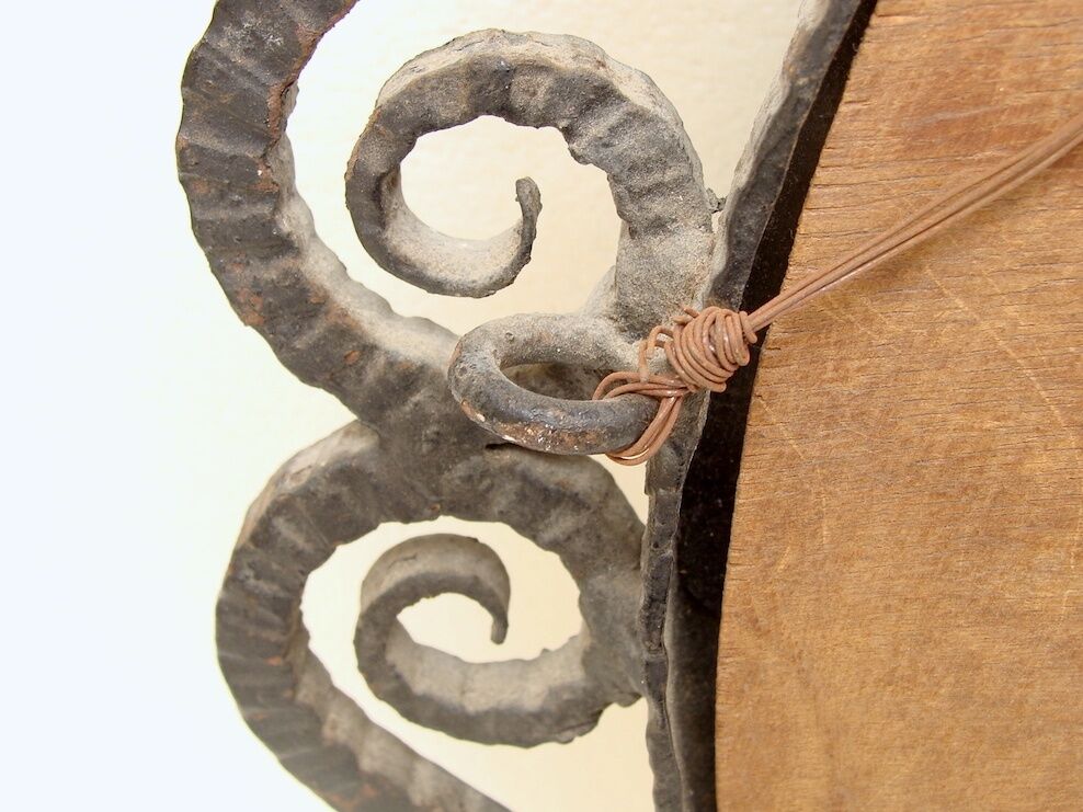 1930 hammered metal mirror