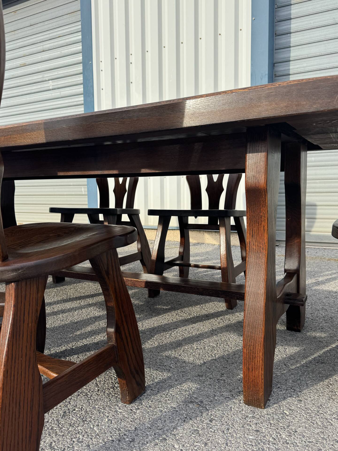 Dining table and 6 chairs by Guillerme and Chambron