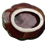 Plat vintage français en faïence de Vallauris à glaçure verte