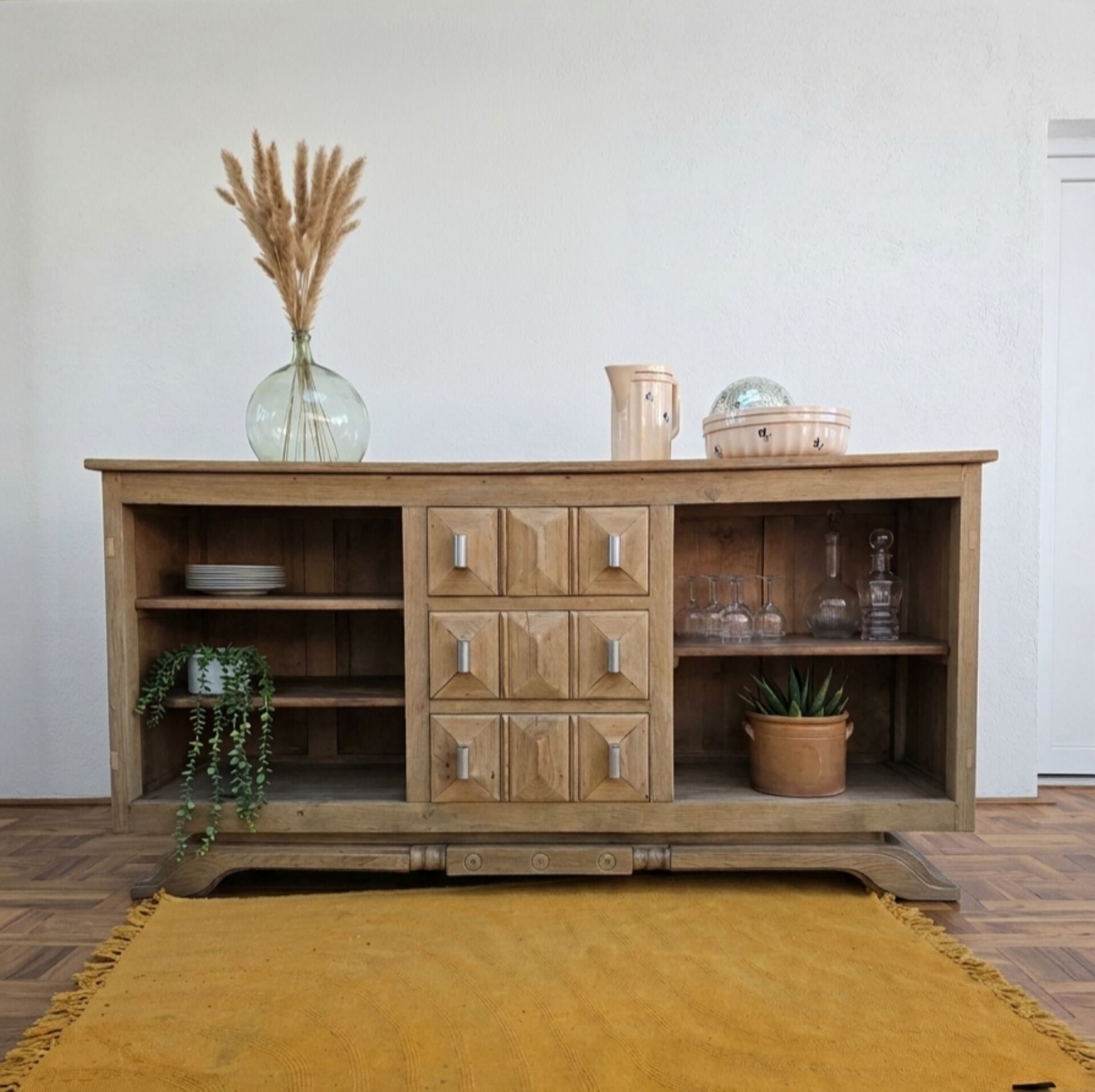 Enfilade chêne massif style brutaliste 