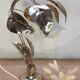 Lampe fleur métal doré