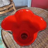 Vintage black and red vase - 4 lobes