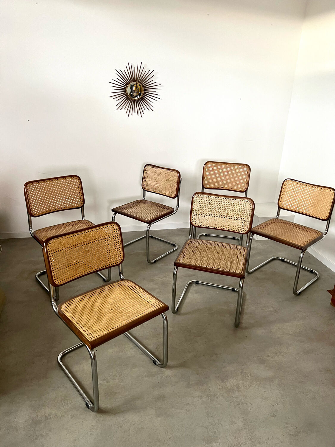 Lot de 6 chaises Cesca B32 Marcel Breuer, 1970