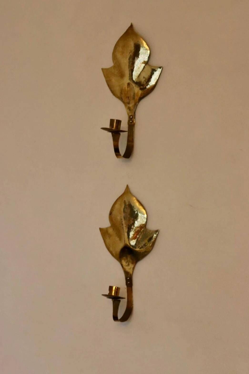 Pair of mid-century Swedish brass sconces