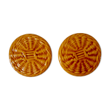 Duo de dessous de bouteilles Vallauris imitation osier