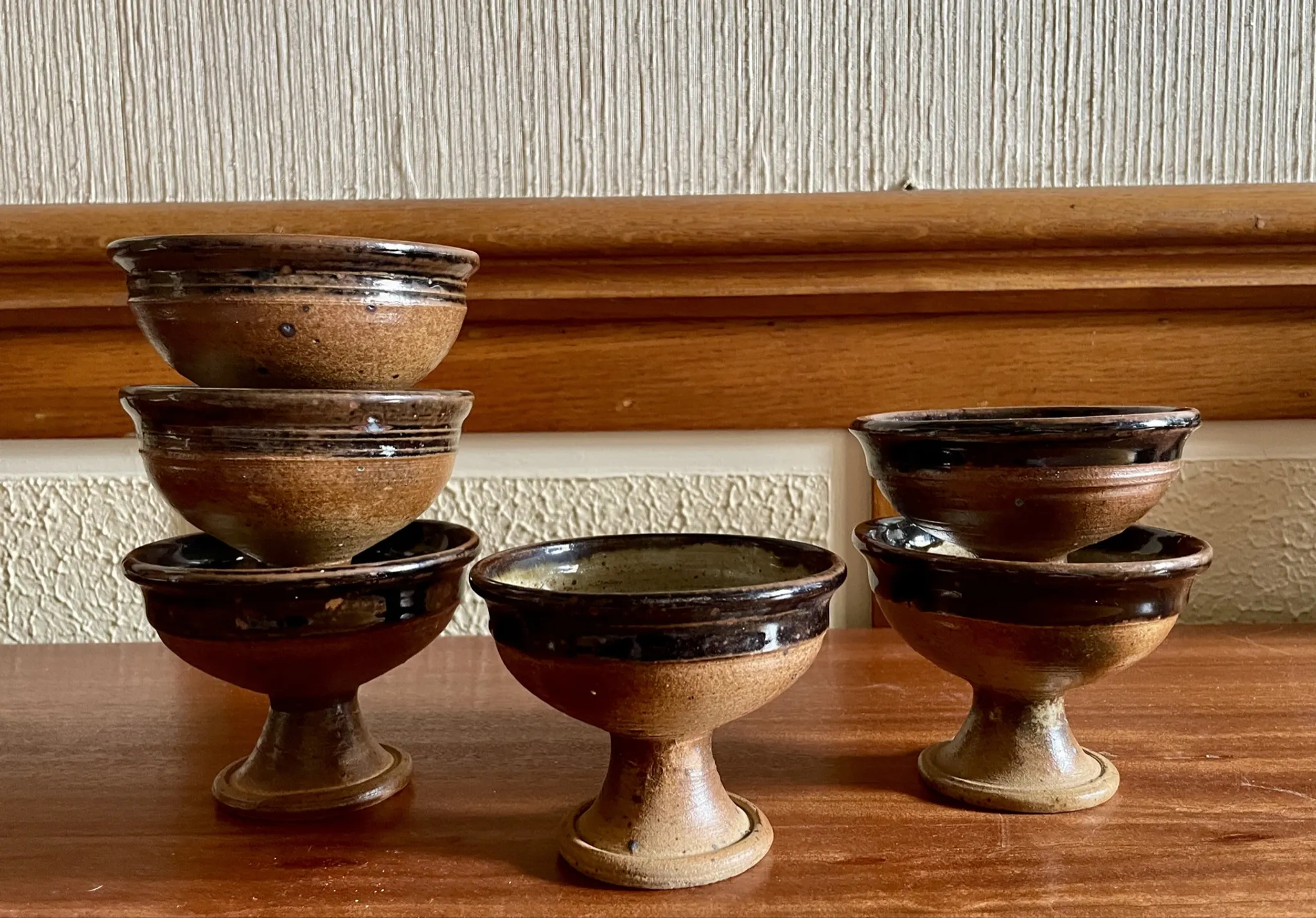 6 cups Pierre Digan in pyrite stoneware