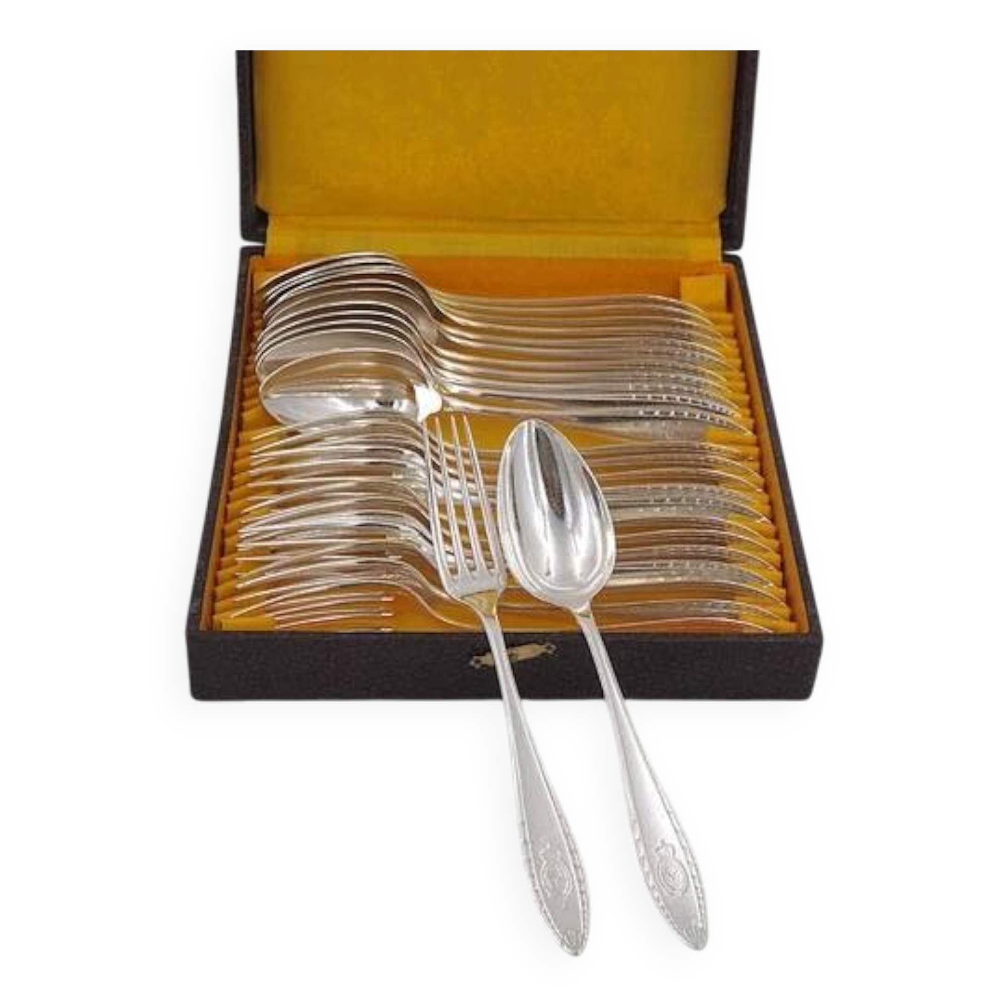 Silverware hotel Georges V, Christofle Albatros, 12 table settings, 24 pieces