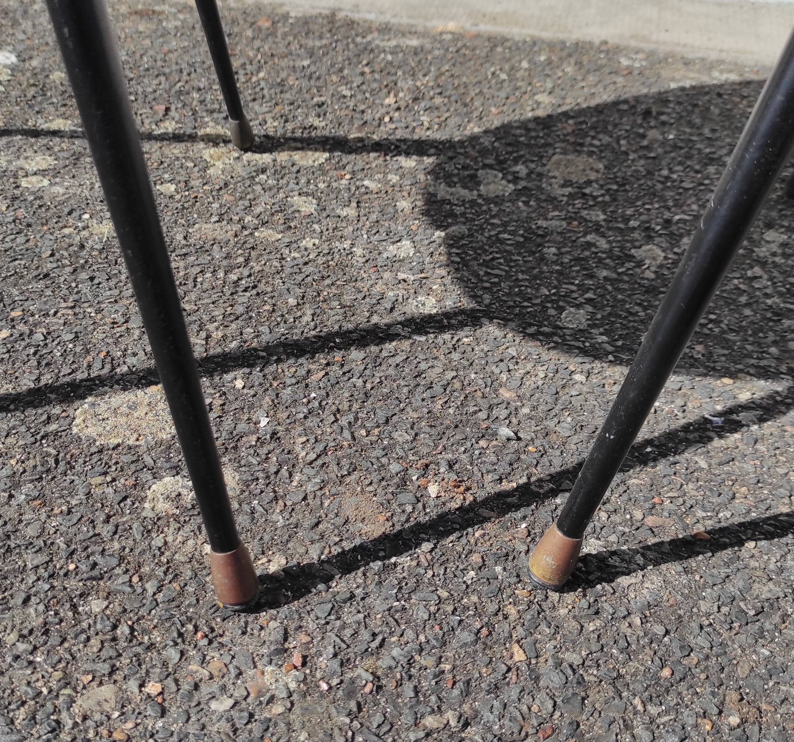 Pair of chairs "barrel" feet compass 60s