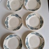 Set of 6 deep plates in Terre de fer, Lutece Longchamp model