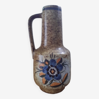Vase pichet céramique allemande decor floral