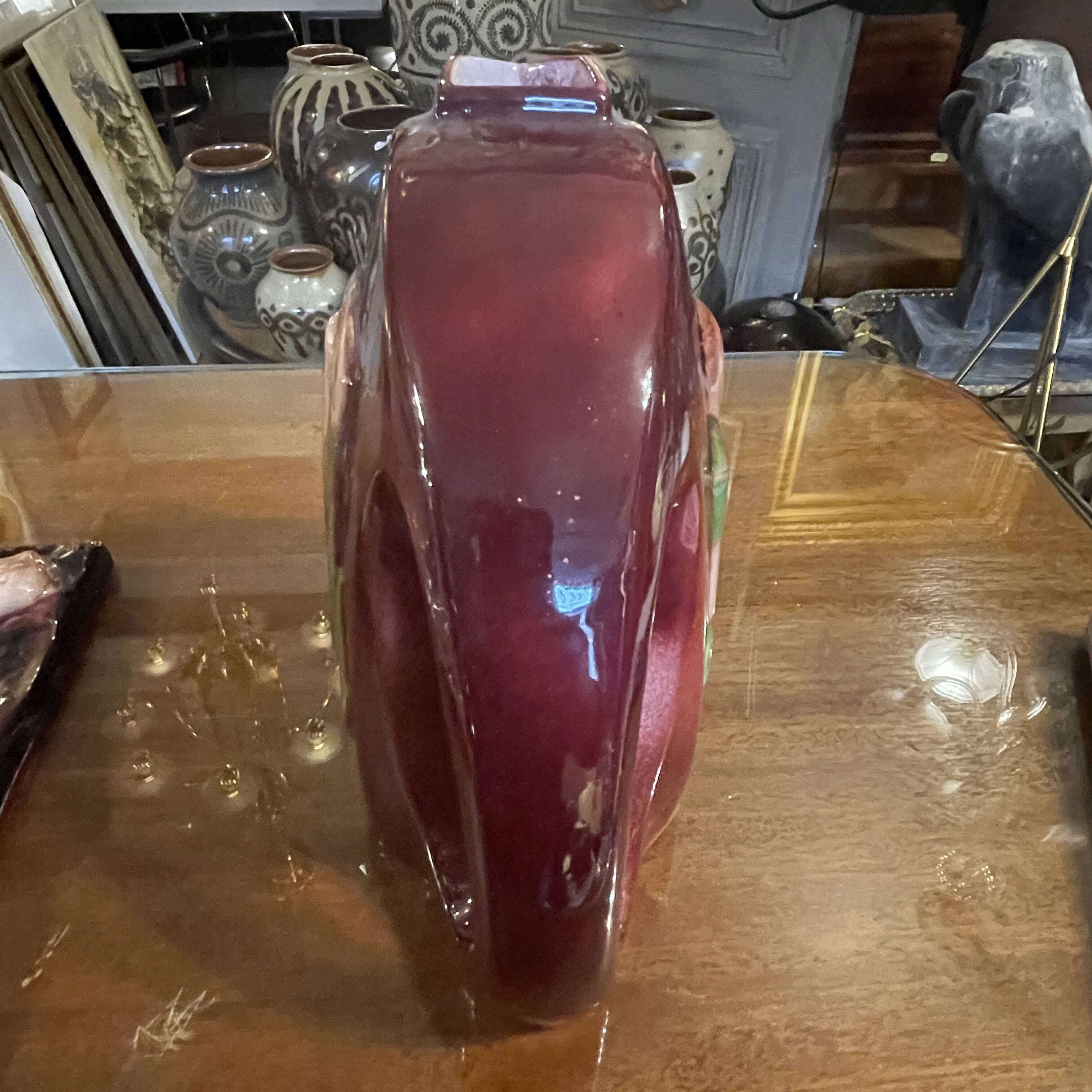 Ceramic pitcher, freemasonry, rene boschmans for coceram, ca 1950