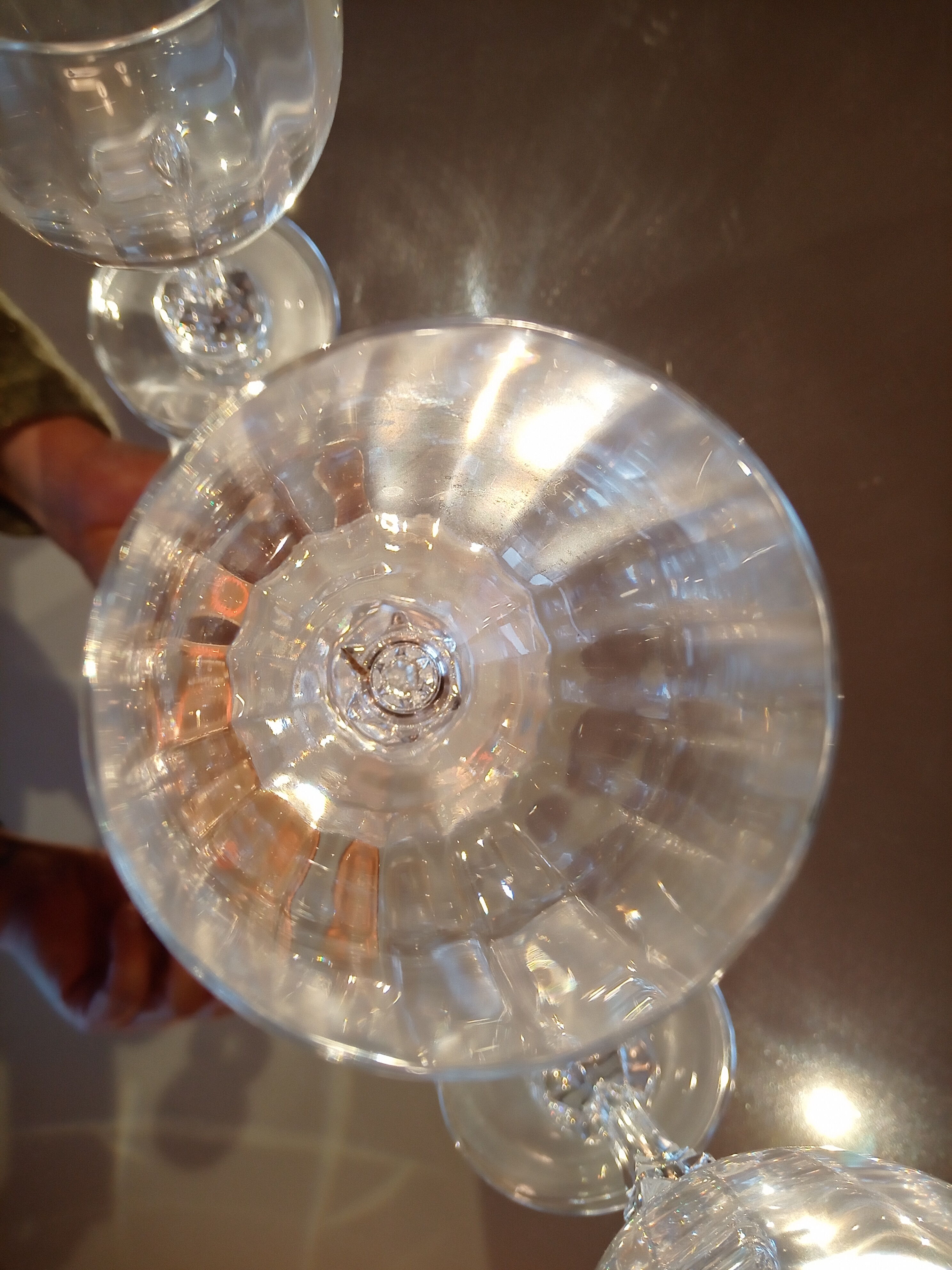 Set of 17 glasses in ancient crystal