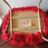 Small Pelfran children's chair in red fur, 1960-1970