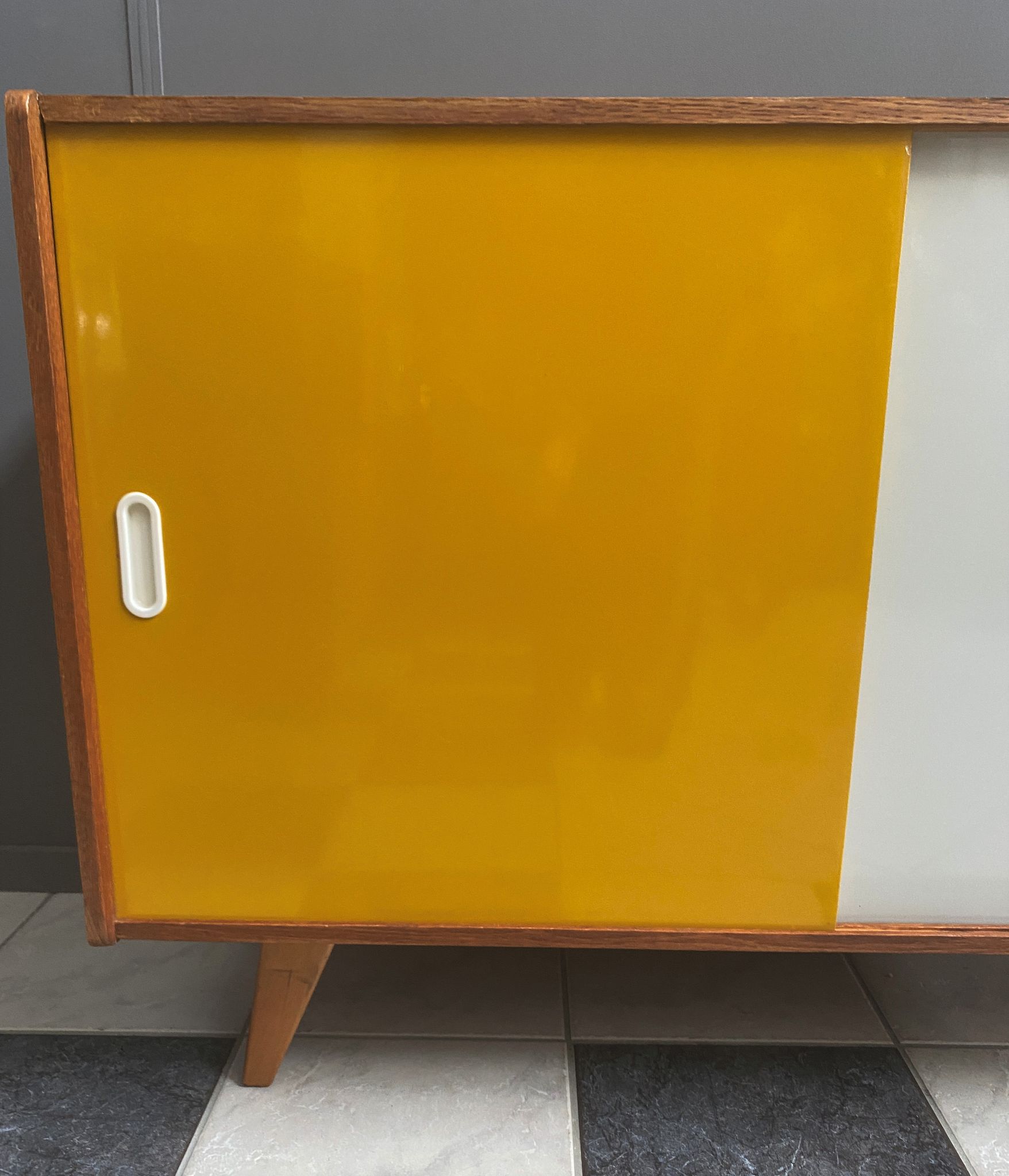 Jiri Jiroutek Yellow and White sideboard 1960s for Interier Praha