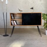 Vintage oak display cabinet bookcase