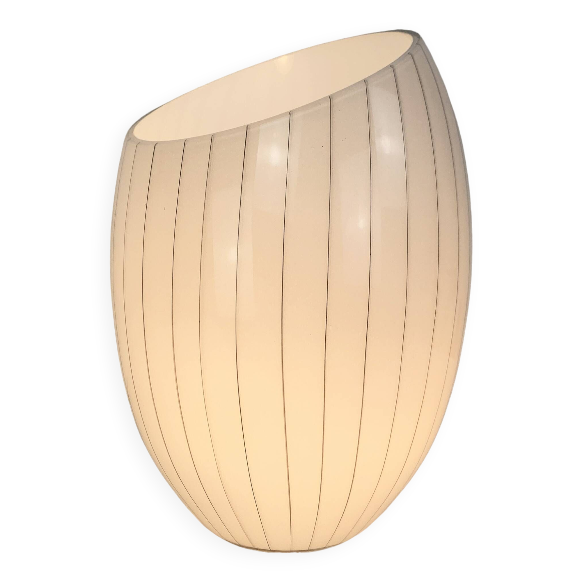 Large Murano glass table lamp with lined pattern 1950-60
