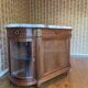 Louis XVI side table in precious wood, marble and glass-fronted cabinet – Haentgès Frères